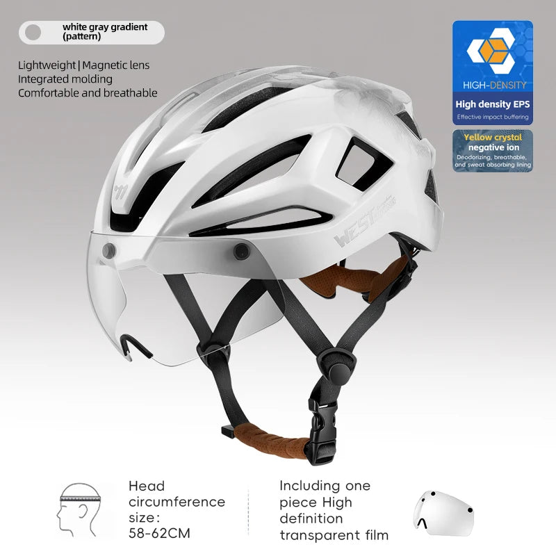 Fietshelm met Magnetische Bril