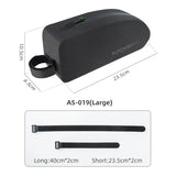 Waterdichte fietsframetas voor de bovenste voorbuis met klep in zwart