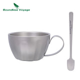 Titanium Dubbelwandige Koffiekop Met Lepel