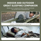 190×67 cm draagbare outdoor warmtemat met fluwelen oppervlak in groen