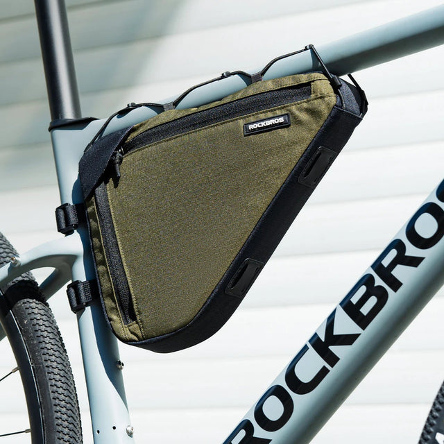 1,5L regenbestendige driehoekige fiets opbergtas, gemonteerd op het fietsframe