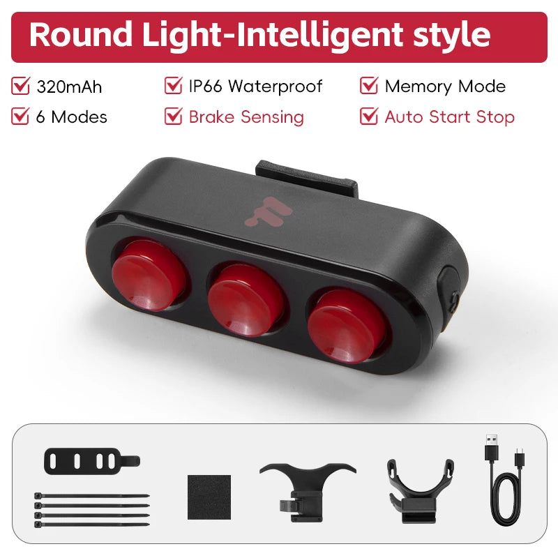 Slim Fietsachterlicht - Optionele Remsensor, Auto Start/Stop