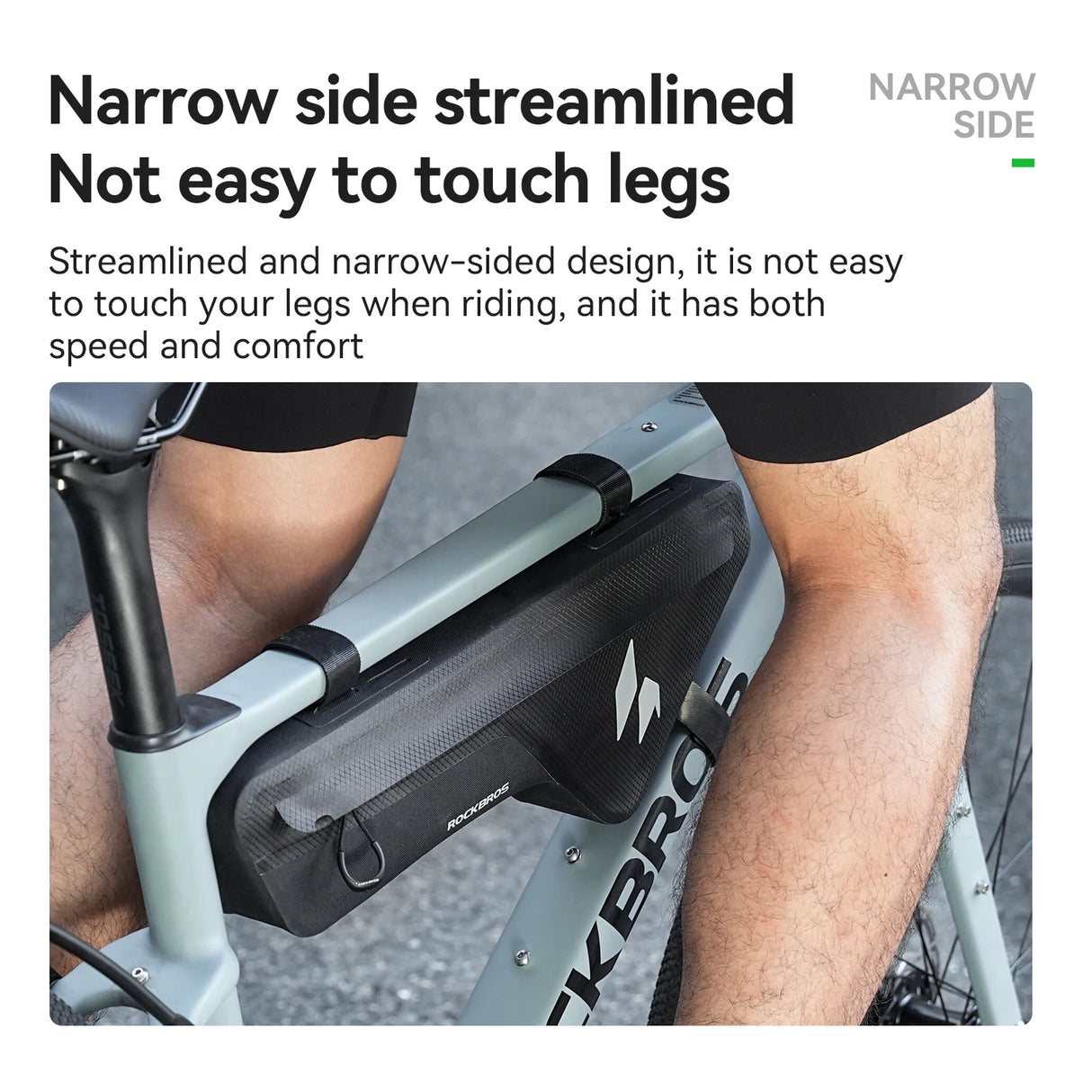 Waterdichte fietsframetas voor de onderbuis aan de voorkant, gemonteerd op de fiets