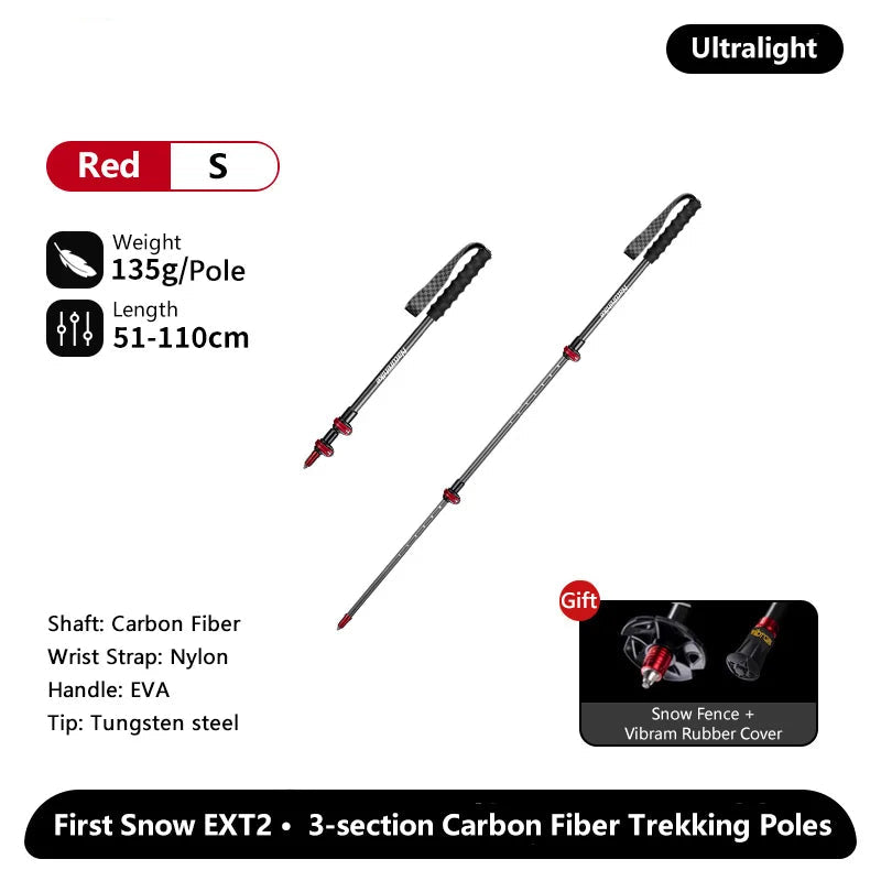 Carbonfiber wandelstokken met EVA-handgreep en wolfraamstalen punt