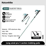 Outdoor carbonfiber klim- en wandelstokken met EVA-handgreep en wolfraampunt