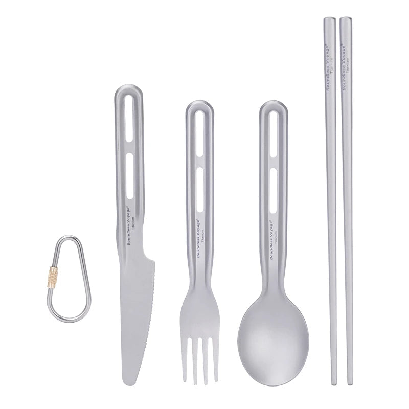 Titanium Campingbestek - 3-delig & 4-delig