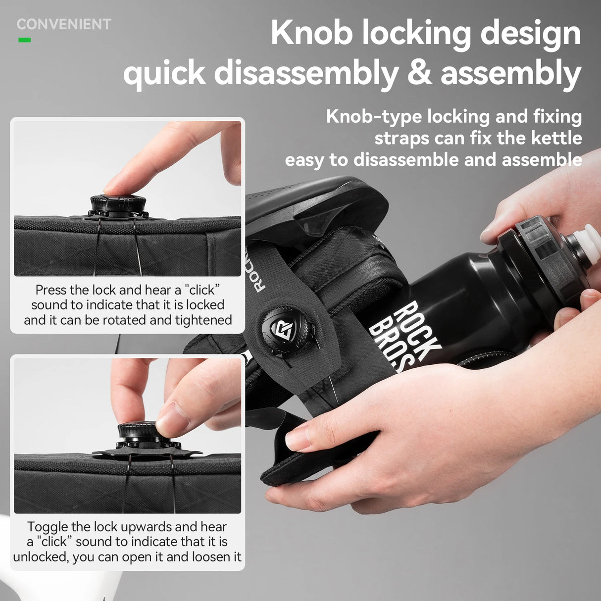 Multifunctionele fiets achtertas met veilige klep