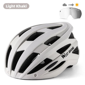 Fietshelm met Fotochrome Lens en LED - Pack Away
