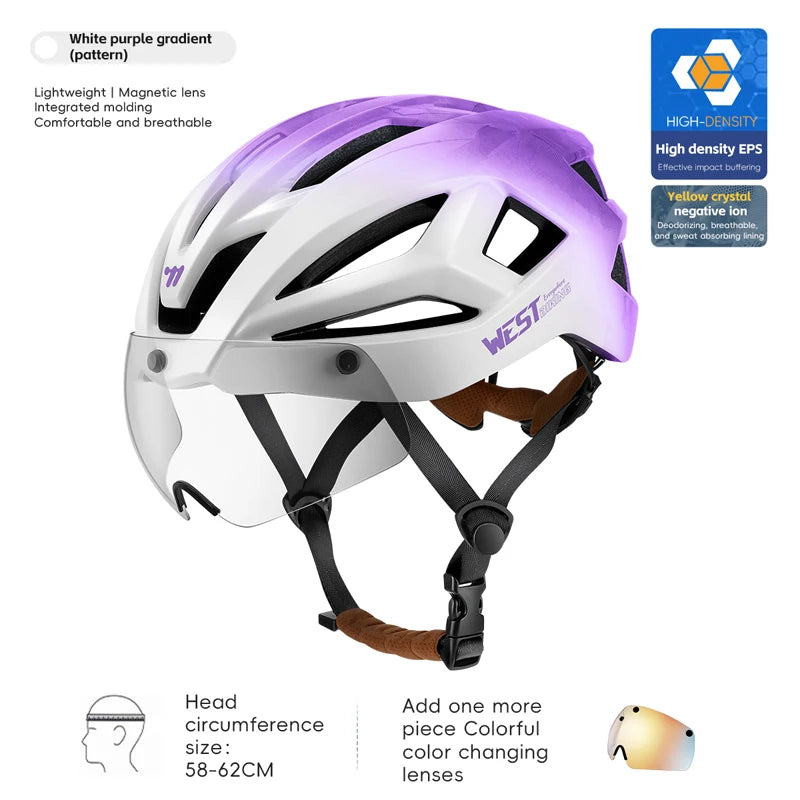 Fietshelm met Magnetische Bril