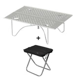 Kleine draagbare opvouwbare camping-, picknick- en wandeltafel van aluminiumlegering