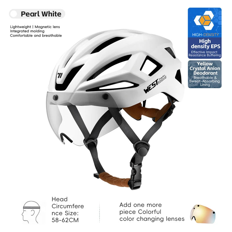 Fietshelm met Magnetische Bril