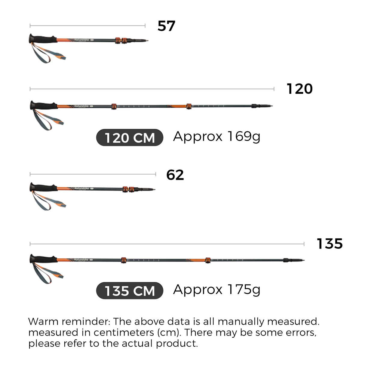 Professionele outdoor wandelstok voor hiking met carbonfiber schacht en EVA-handgreep