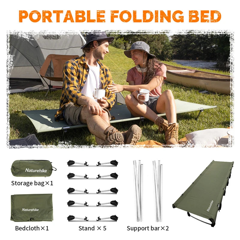 Ultralichte draagbare opvouwbare kampeerbed met aluminiumlegering frame