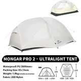 Ultralichte dubbellaagse waterdichte trekkingtent voor outdoor kamperen