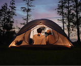 Waterdichte trekking tent voor 2 of 3 personen met leefruimte en zonbescherming