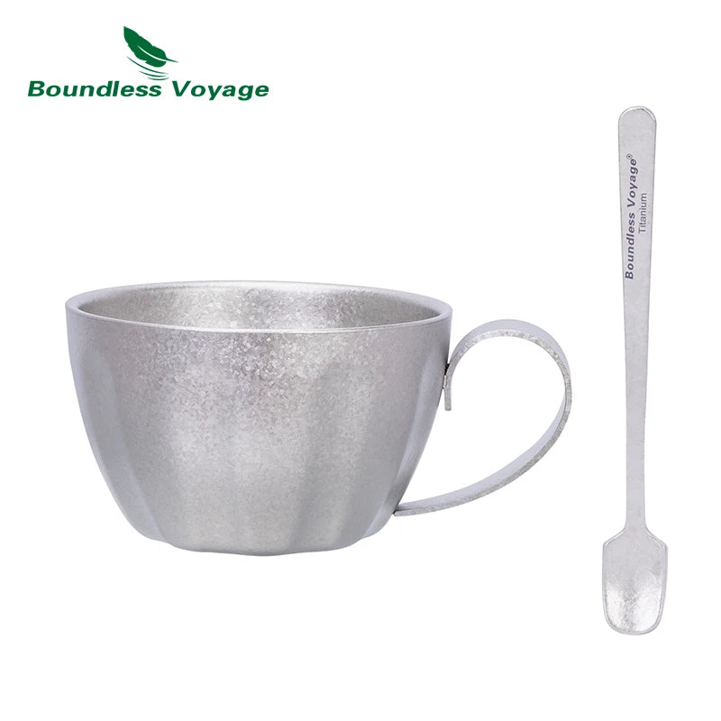 Titanium Dubbelwandige Koffiekop Met Lepel
