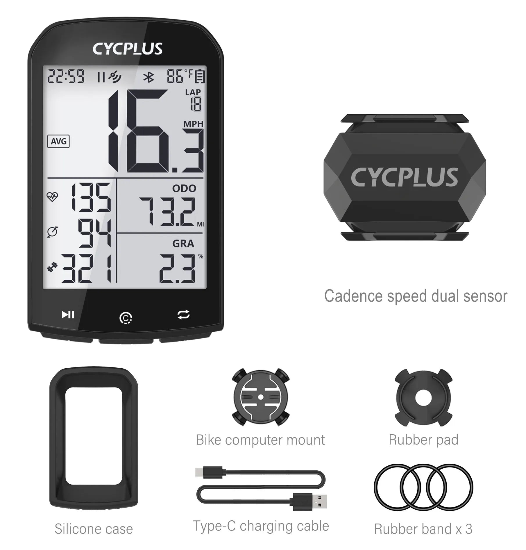 M1 Fietscomputer met GPS & Snelheidsmeter - Pack Away