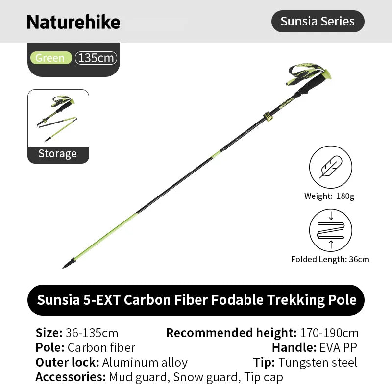Opvouwbare ultralichte wandelstok van carbonfiber met hoge sterkte en EVA-handgreep