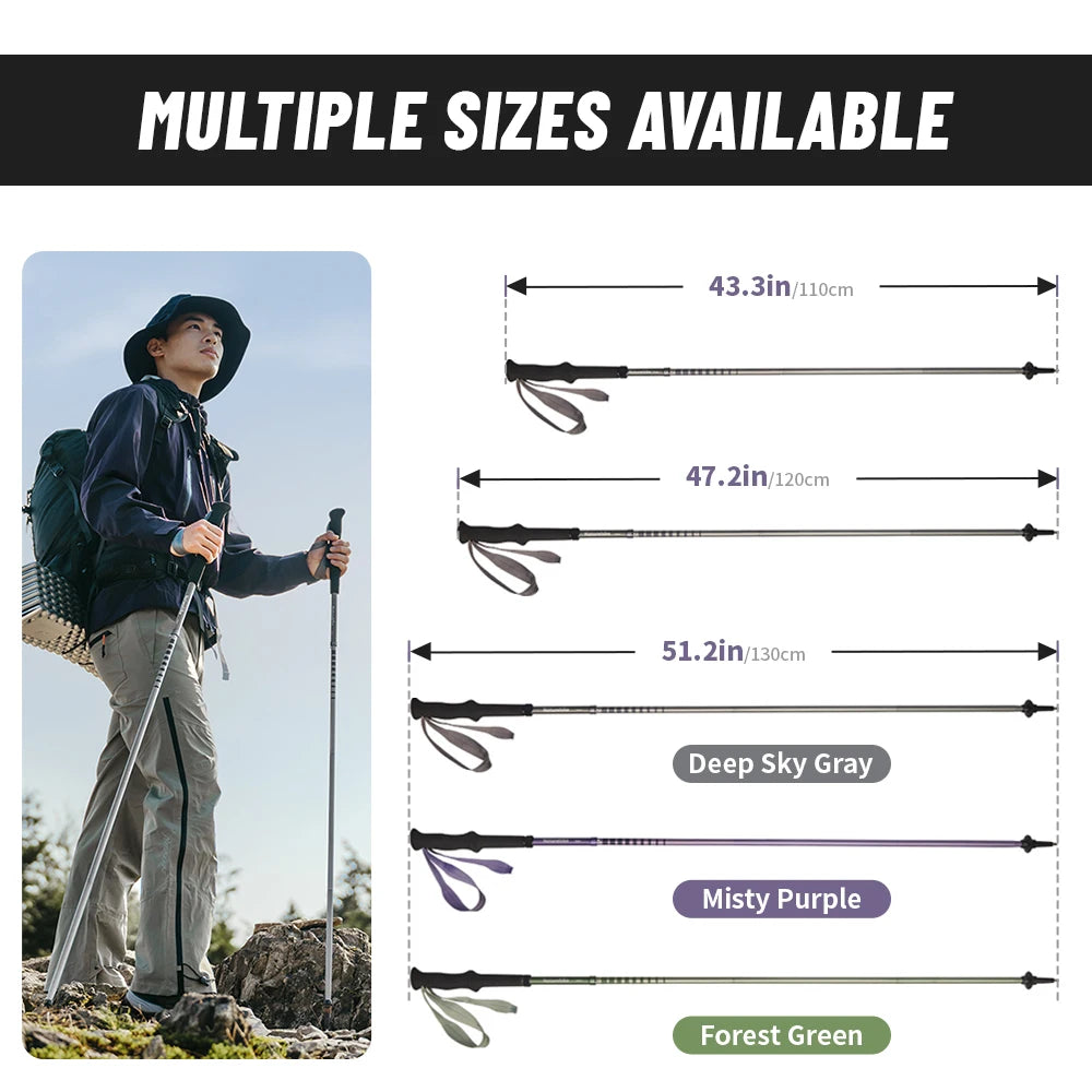 Ultralichte outdoor wandelstok voor hiking met aluminium schacht en EVA-handgreep