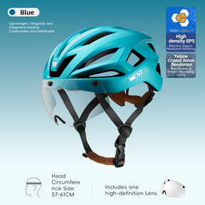 Fietshelm met Magnetische Bril - Pack Away
