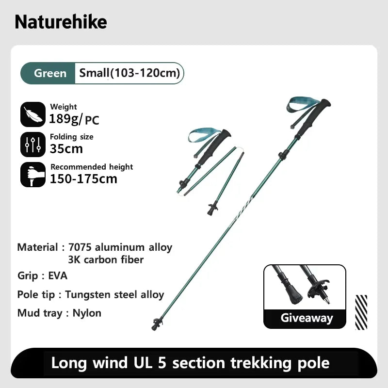 Outdoor carbonfiber klim- en wandelstokken met EVA-handgreep en wolfraampunt