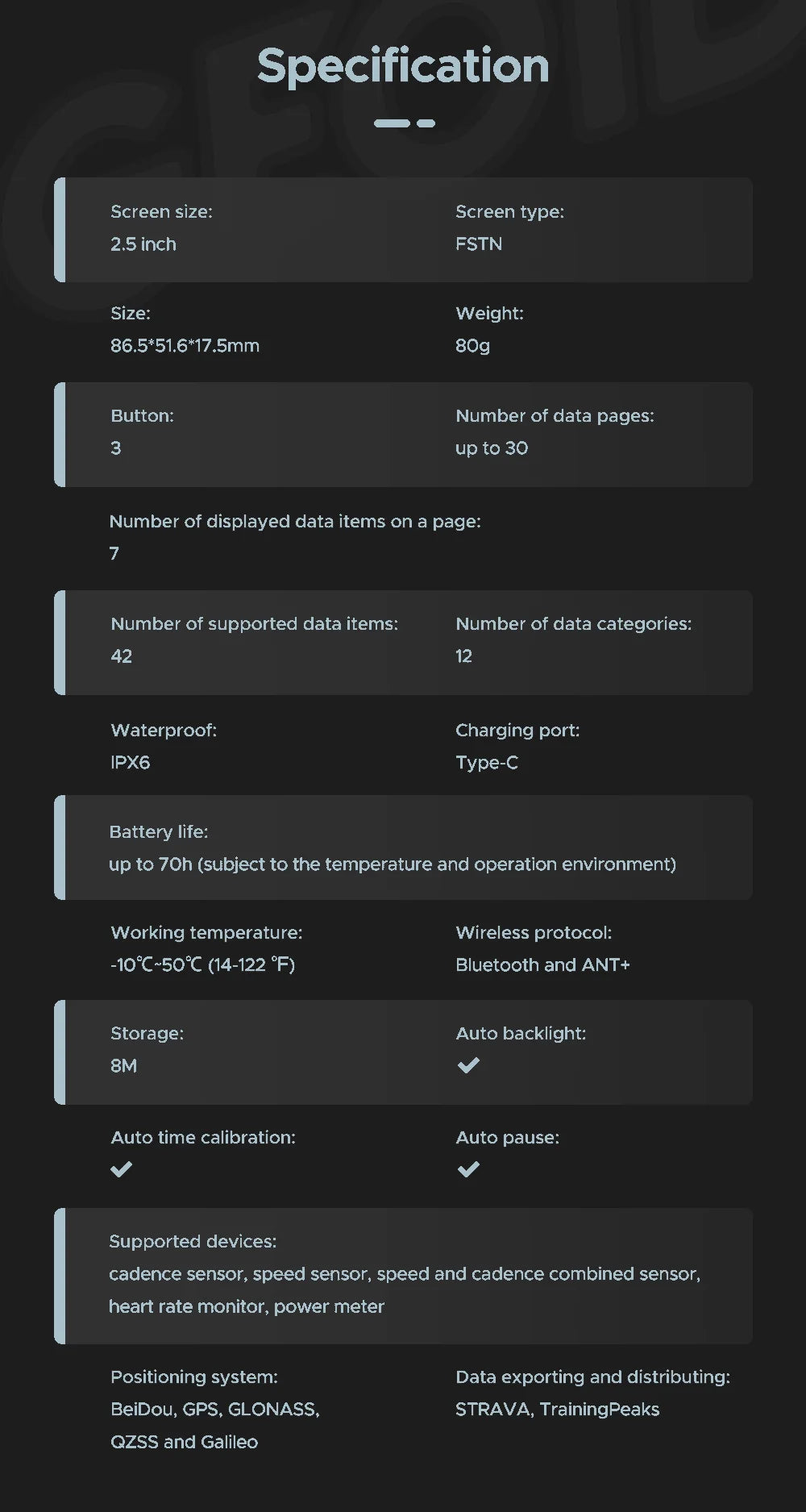 CC500 GPS Fietscomputer