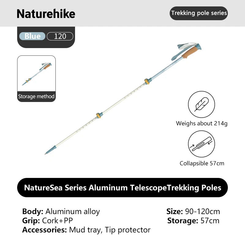 Ultralichte professionele wandelstok voor vrouwen met kurken handgreep en wolfraampunt