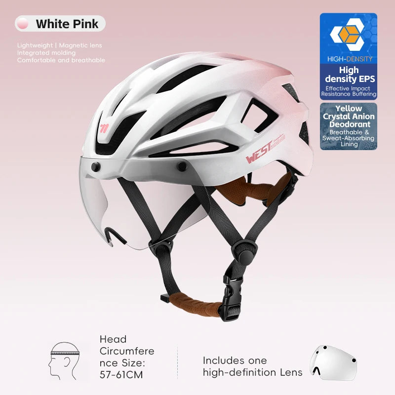 Fietshelm met Magnetische Bril