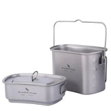 Titanium Hangpot en Beker Kookset met Deksel - 1500ml + 600ml