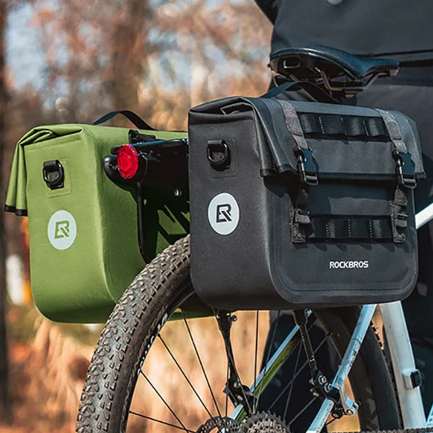 15L opvouwbare multifunctionele dubbele fietszadeltas, gemonteerd op de fiets