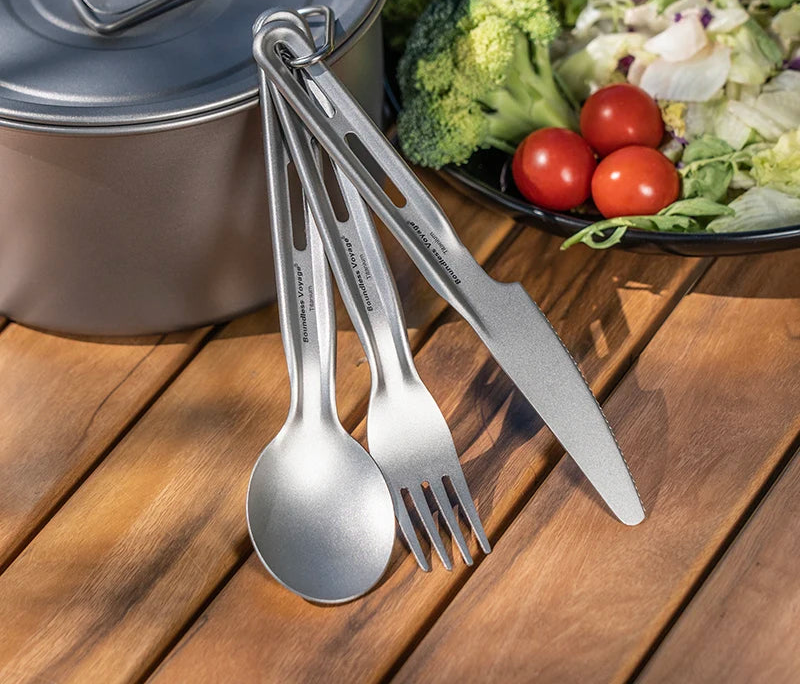 Titanium Campingbestek - 3-delig & 4-delig