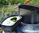 Titanium Hangpot en Beker Kookset met Deksel - 1500ml + 600ml