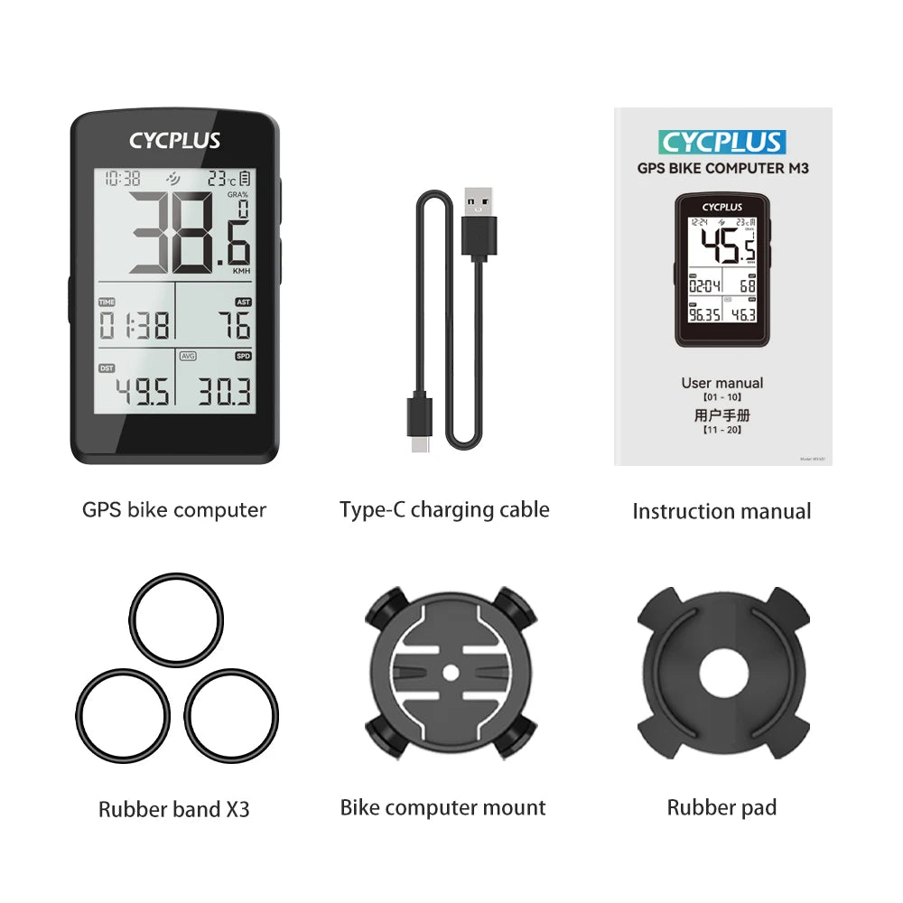 M3 Fietscomputer met GPS - ANT+ / BLE 5.0 - Pack Away
