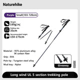 Outdoor carbonfiber klim- en wandelstokken met EVA-handgreep en wolfraampunt