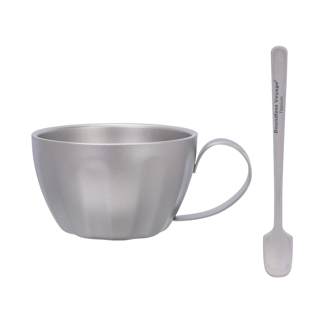 Titanium Dubbelwandige Koffiekop Met Lepel