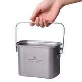 Titanium Hangpot en Beker Kookset met Deksel - 1500ml + 600ml