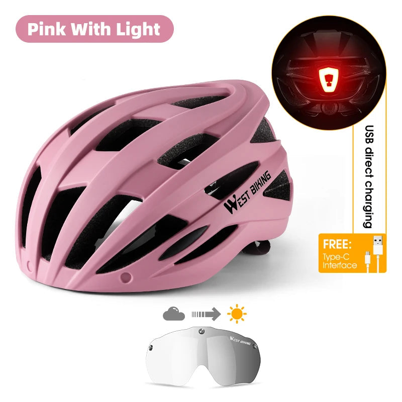 Fietshelm met Fotochrome Lens en LED - Pack Away
