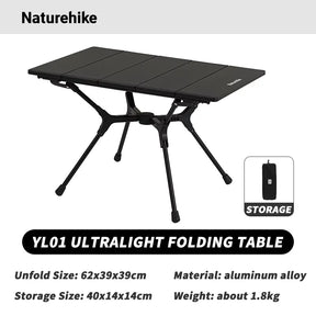 Lichtgewicht opvouwbare tafel van aluminiumlegering voor kamperen en buitengebruik