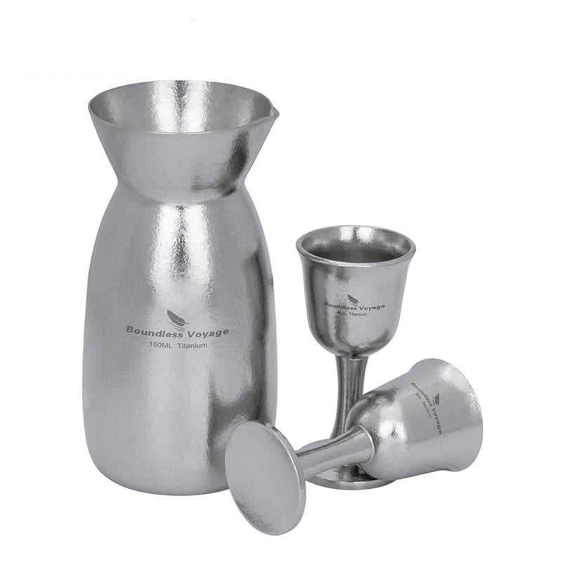 Titanium Sake Set – Karaf 150ml met 2 Mini Cups