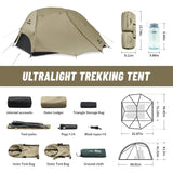 Ultralichte 2-persoons backpacking tent met slaap- en leefruimte