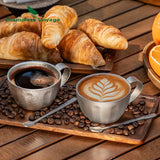 Titanium Dubbelwandige Koffiekop Met Lepel