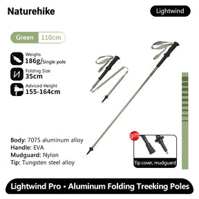 Ultralichte outdoor wandelstok voor hiking met aluminium schacht en EVA-handgreep