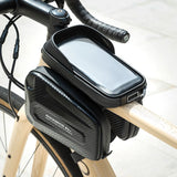 Schokbestendige bovenbuis fietstas met touchscreen en EVA-bescherming