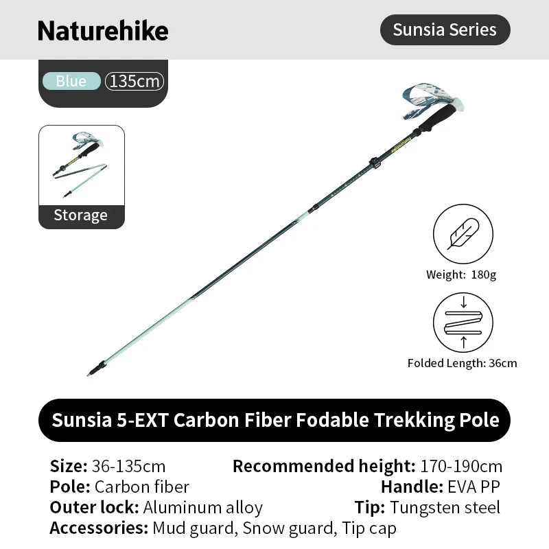 Opvouwbare ultralichte wandelstok van carbonfiber met hoge sterkte en EVA-handgreep