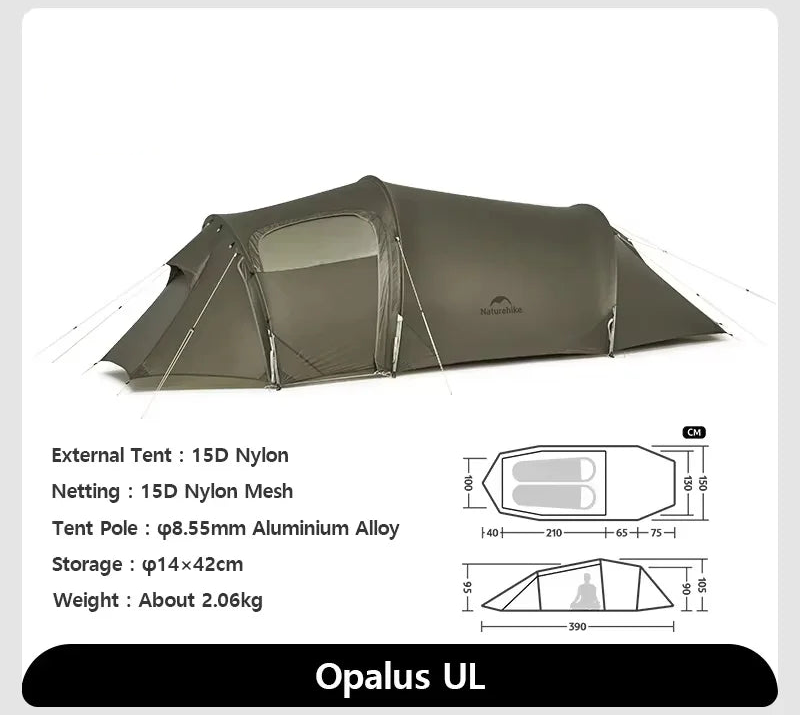 Ultralichte 4-seizoenen familie tent voor 2 tot 4 personen outdoor gebruik