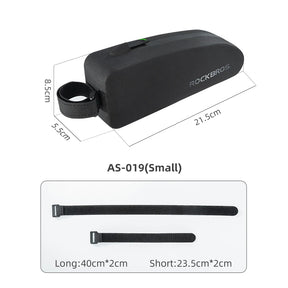 Waterdichte fietsframetas voor de bovenste voorbuis met klep in zwart