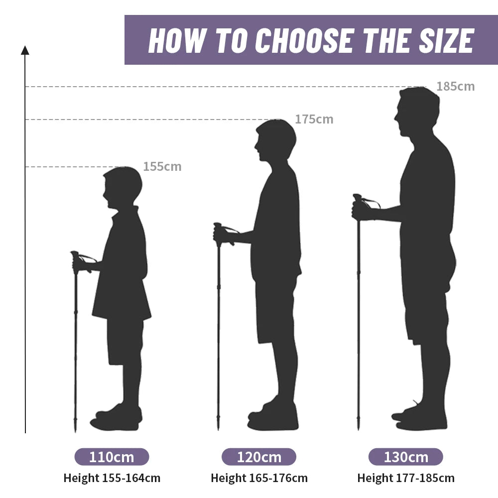 Ultralichte outdoor wandelstok voor hiking met aluminium schacht en EVA-handgreep