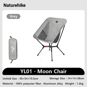 Opvouwbare stoel met hoge rugleuning van aluminiumlegering voor outdoor kamperen en ontspanning