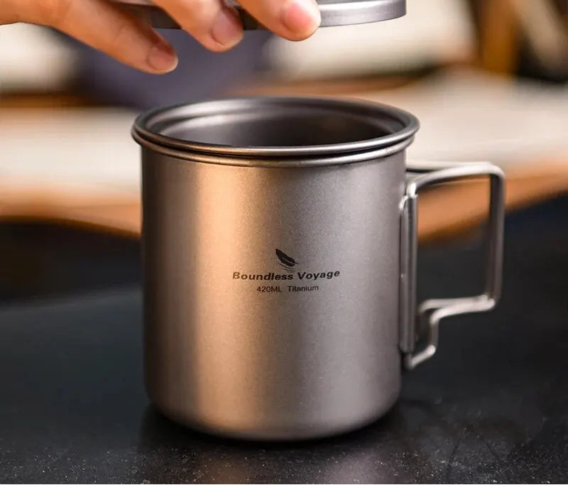 Titanium Kampeerbeker met Filter - 420ml