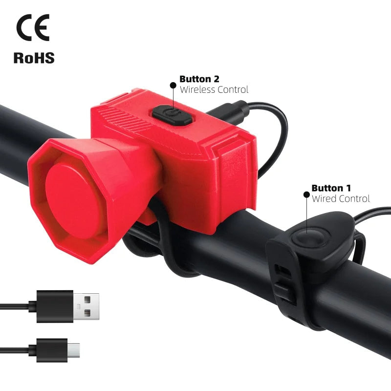 Elektrische Fietshoorn - 120db USB Oplaadbaar